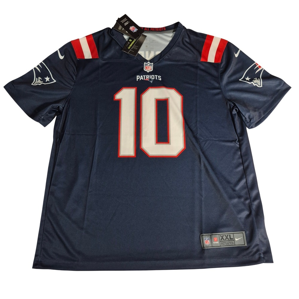 Mac Jones New England Patriots Nike NFL Player Game Jersey Navy Men's Size 2XL
